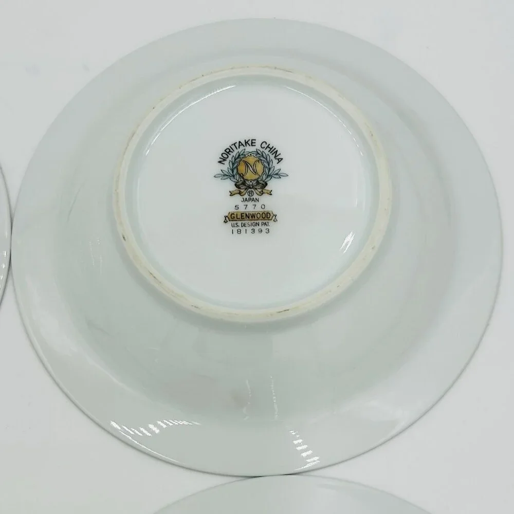 Noritake China Glenwood 5770 Japan 5.5” Berry Bowls Set Of 6 Pink Roses Platinum